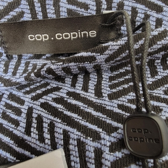 COP COPINE Melofeebis Jacquard Graphic‎ Mini Skirt Blue Women 40 EU Faux Leather - Picture 11 of 14